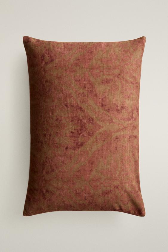 HOUSSE DE COUSSIN VELOURS IMPRIMÉ - Rose de Zara - Image 0