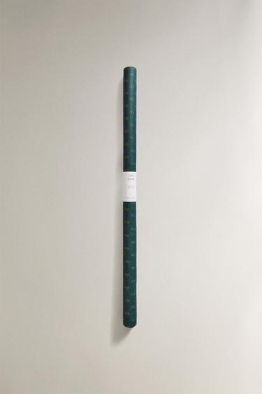 Zaras JULKLAPPSPAPPER MED GLITTRIGA BLOMMOR - Grön - Bild 0