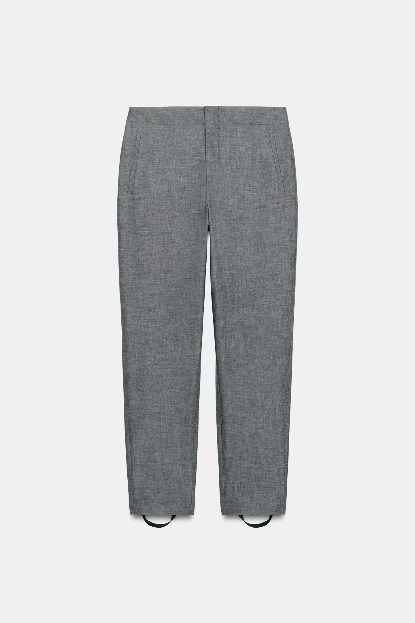 Женские брюки Zara ZW Collection Wool Stirrup, цвет: Серый меланжевый — фото 9