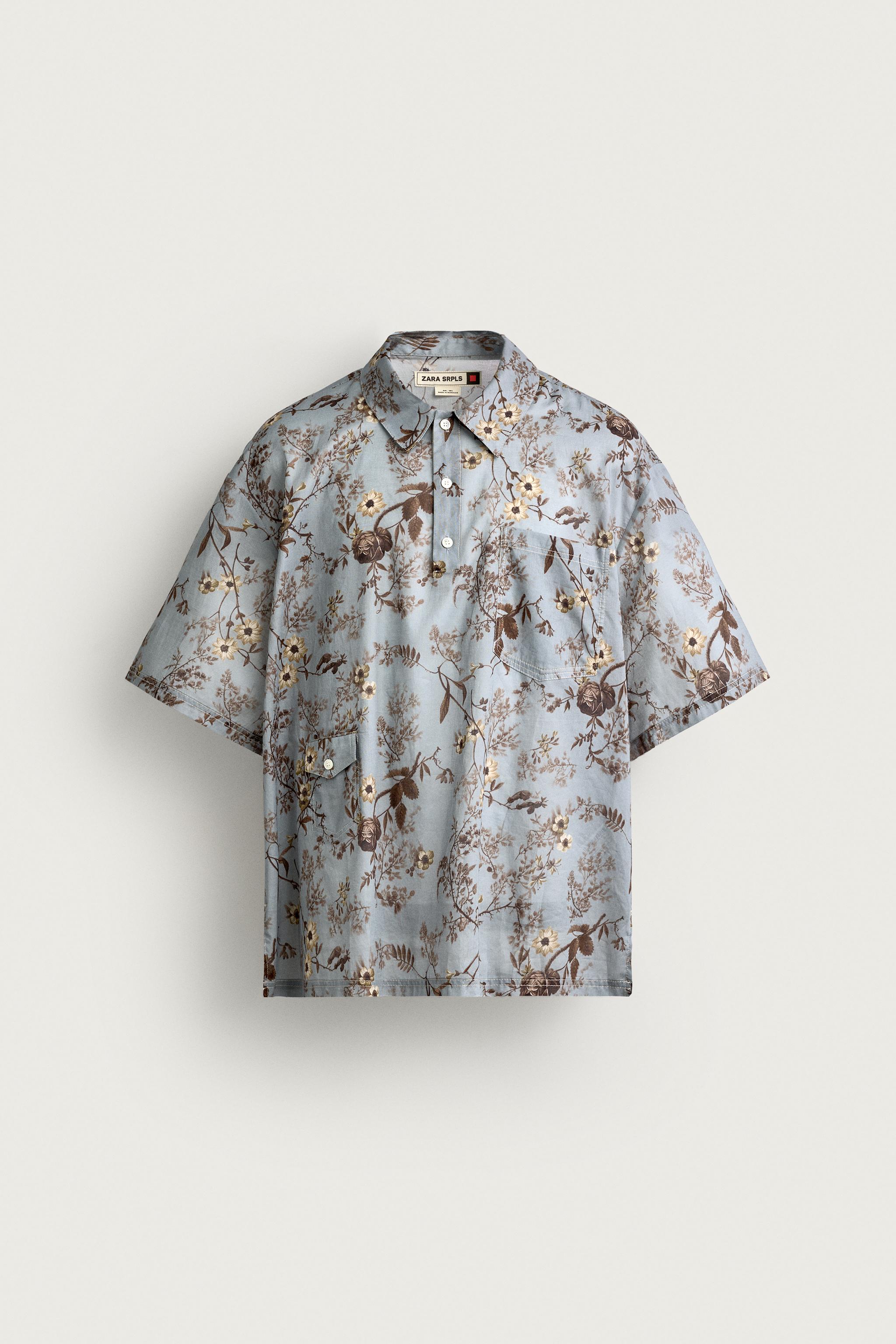 Zara Cttn Flwr Shrt görsel 5