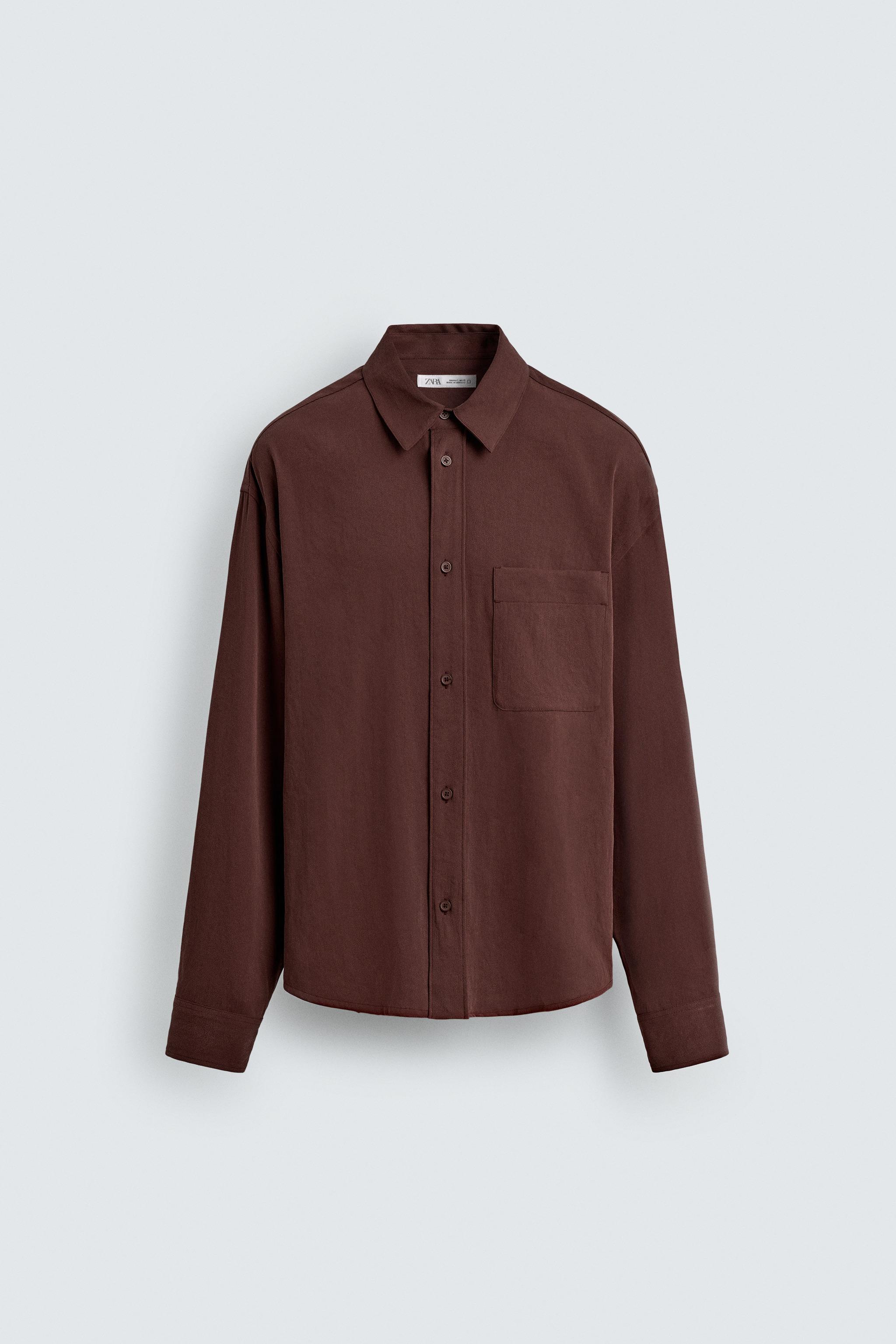 FLUID RELAXED FIT SHIRT - Maroon | ZARA United States