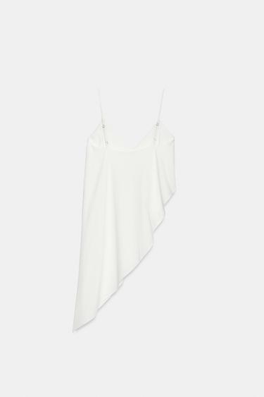 ASYMMETRIC HEAVY COTTON TOP - White by Zara - Image 5