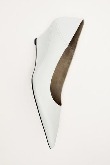 LIMITED EDITION LEATHER WEDGE SHOES - White by Zara