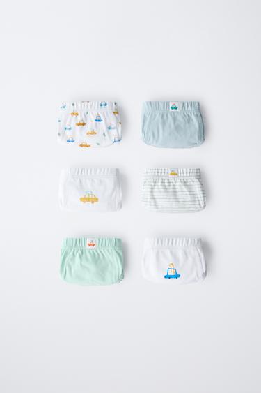 Zara 2-6 GODINA / PAKET OD ŠEST SLIP GAĆICA S MOTIVOM DINOSAURA I AUTA – raznobojno – Slika 0