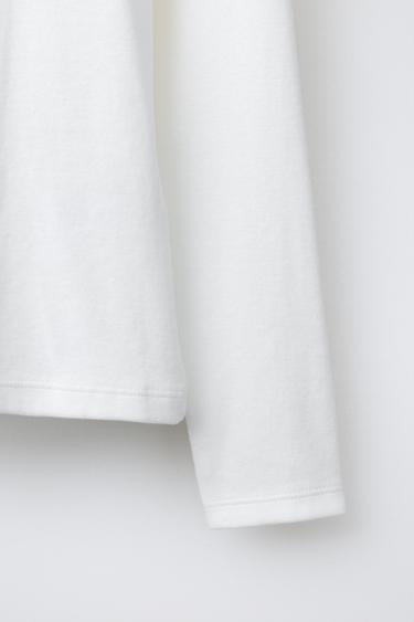 T-SHIRT UNI AVEC MODAL - Blanc de Zara - Image 3