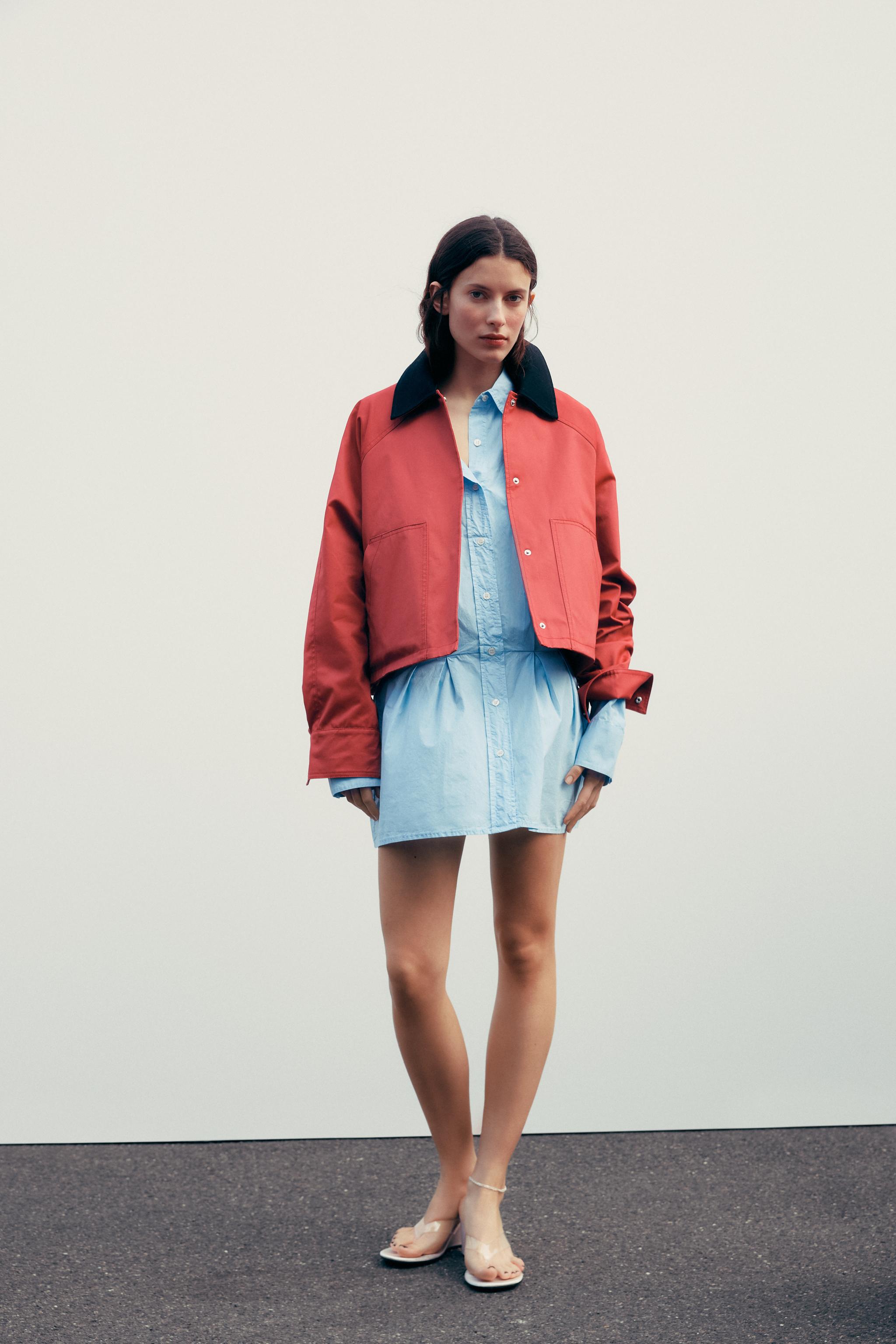 ボックスプリーツ シャツワンピース - ウォーターブルー | ZARA