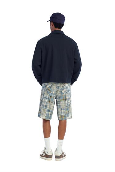SHORT RELAXED FIT PATCHWORK À CARREAUX - Multicolore de Zara - Image 1