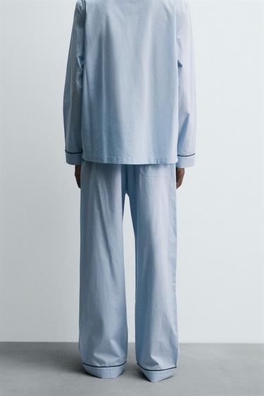 PANTALON DE PYJAMA JACQUARD - Bleu ciel de Zara - Image 2