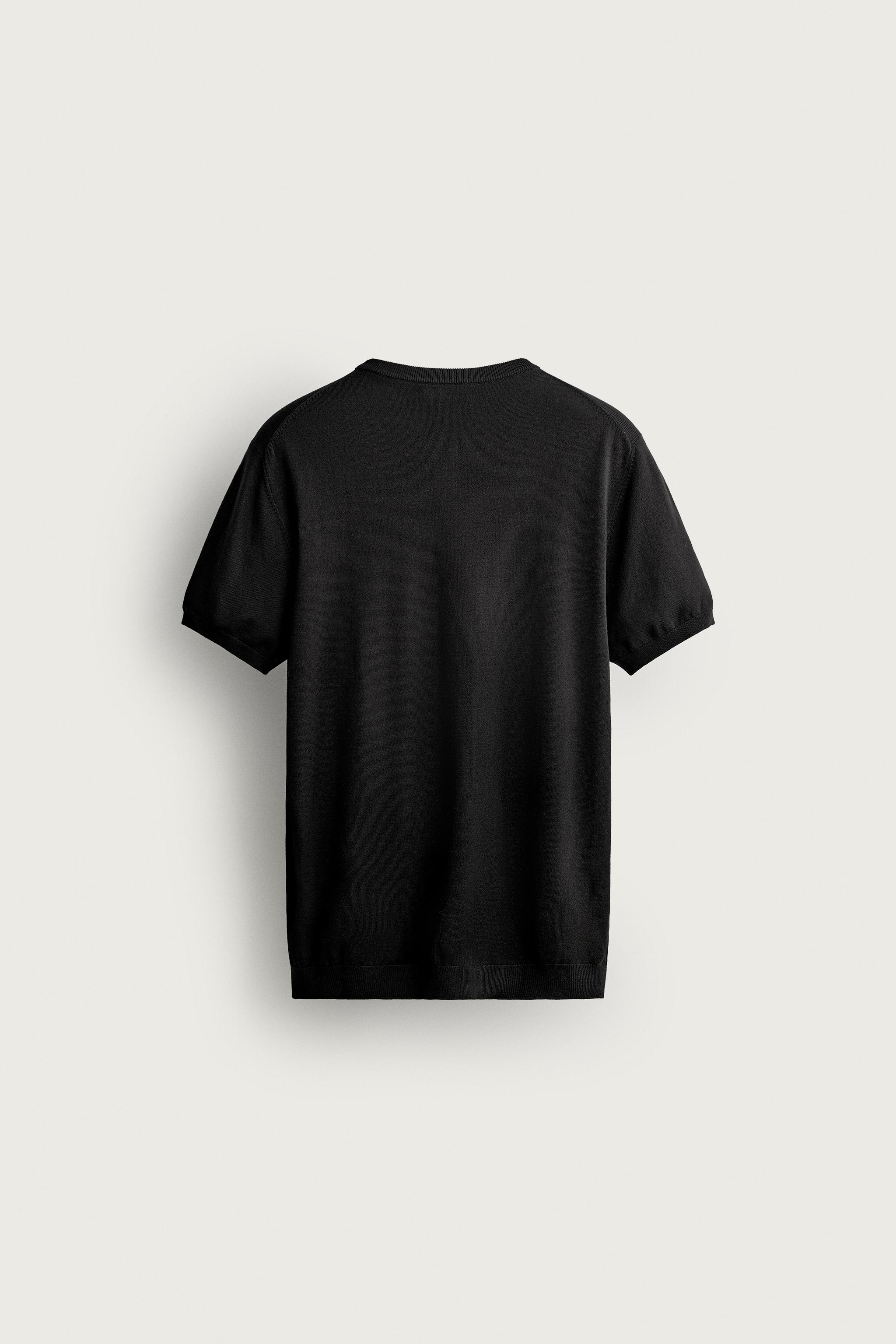 Мужские футболки Zara BASIC REGULAR FIT KNIT T-SHIRT — фото 7