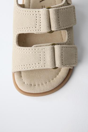 SANDALES EN CUIR BAREFOOT - Marron sable de Zara - Image 3