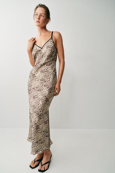 ANIMAL PRINT SATIN MIDI DRESS - Multicoloured by Zara