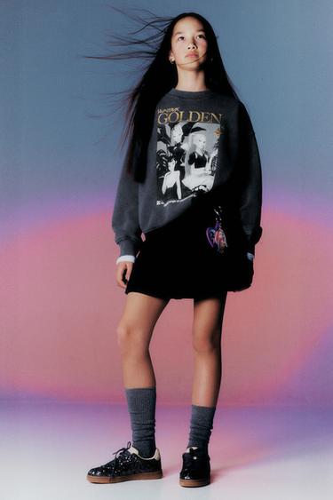 WASHED-EFFECT KPOP DEMON HUNTERS™ NETFLIX © SWEATSHIRT - Anthracite grey by Zara