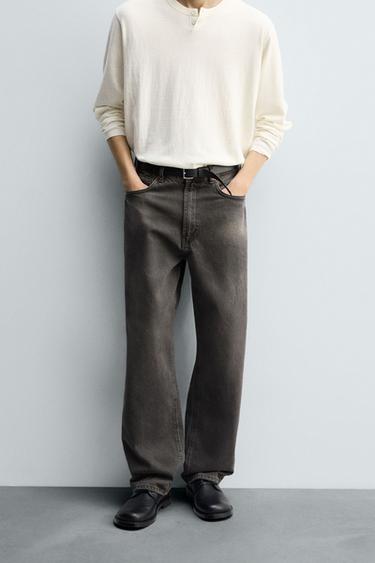 RELAXED STRAIGHT FIT JEANS - Mittelgrau von Zara