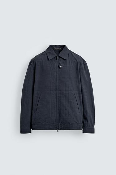 REGULAR FIT CHECK JACKET - Navy blue by Zara