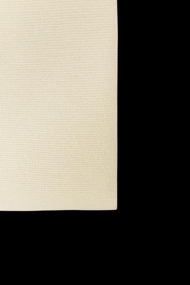 Zara PLAIN KNIT BOAT NECK TOP - Ecru