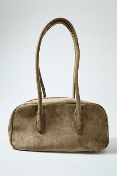 LEATHER SHOULDER BAG - Green by Zara