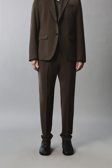 PANTALON DE COSTUME CONFORT - Marron / Taupe de Zara - Image 1