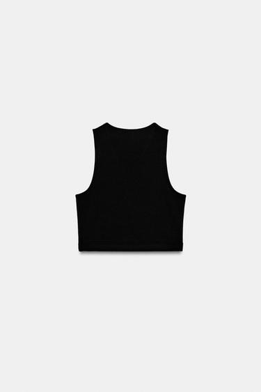SLEEVELESS CROP TOP - Black by Zara