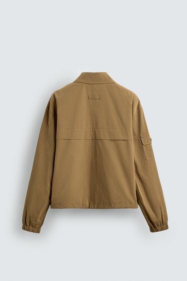 Zara COTTON POCKET JACKET - Beige