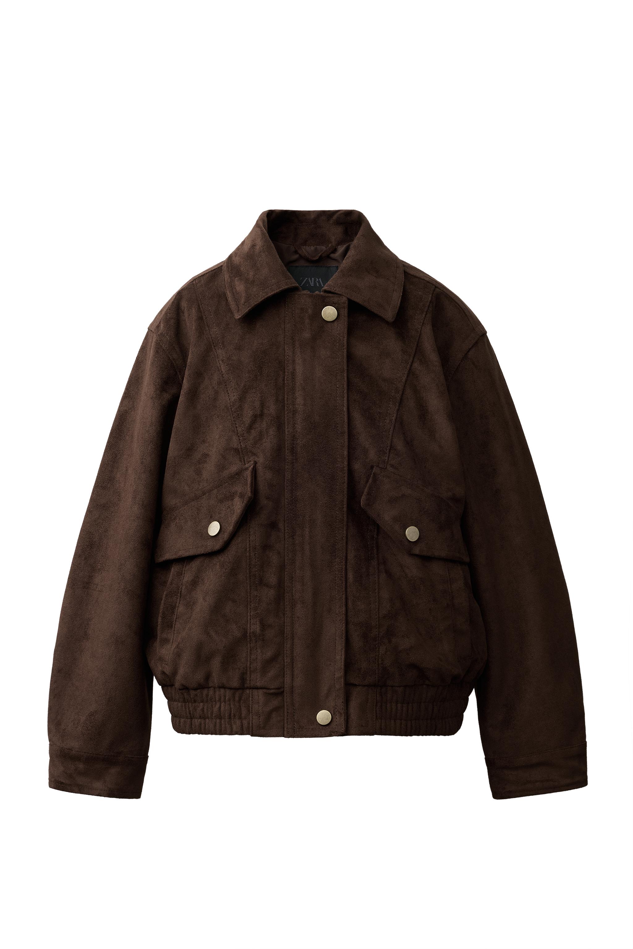 フェイクスエード ボンバージャケット - チョコレート | ZARA Japan / 日本