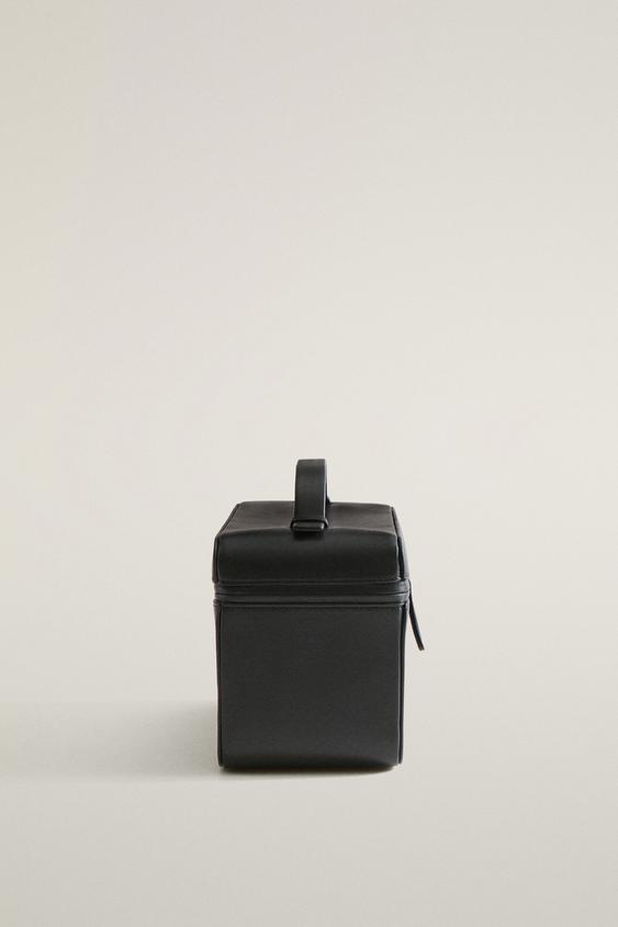 TROUSSE DE TOILETTE MALLETTE EN CUIR NAPA - Noir de Zara - Image 2