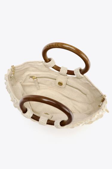 PEARLESCENT APPLIQUÉ BAG - Pearl grey by Zara - Image 4