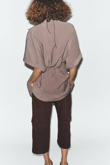 SHORT WRAP DRESS - Brown by Zara - Image 2