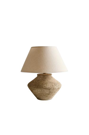 MEDIUM TABLE LAMP WITH EARTHENWARE BASE - ecru-white by Zara