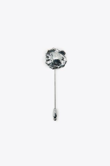 FLOWER GLITTER BROOCH - Silver by Zara - Image 4