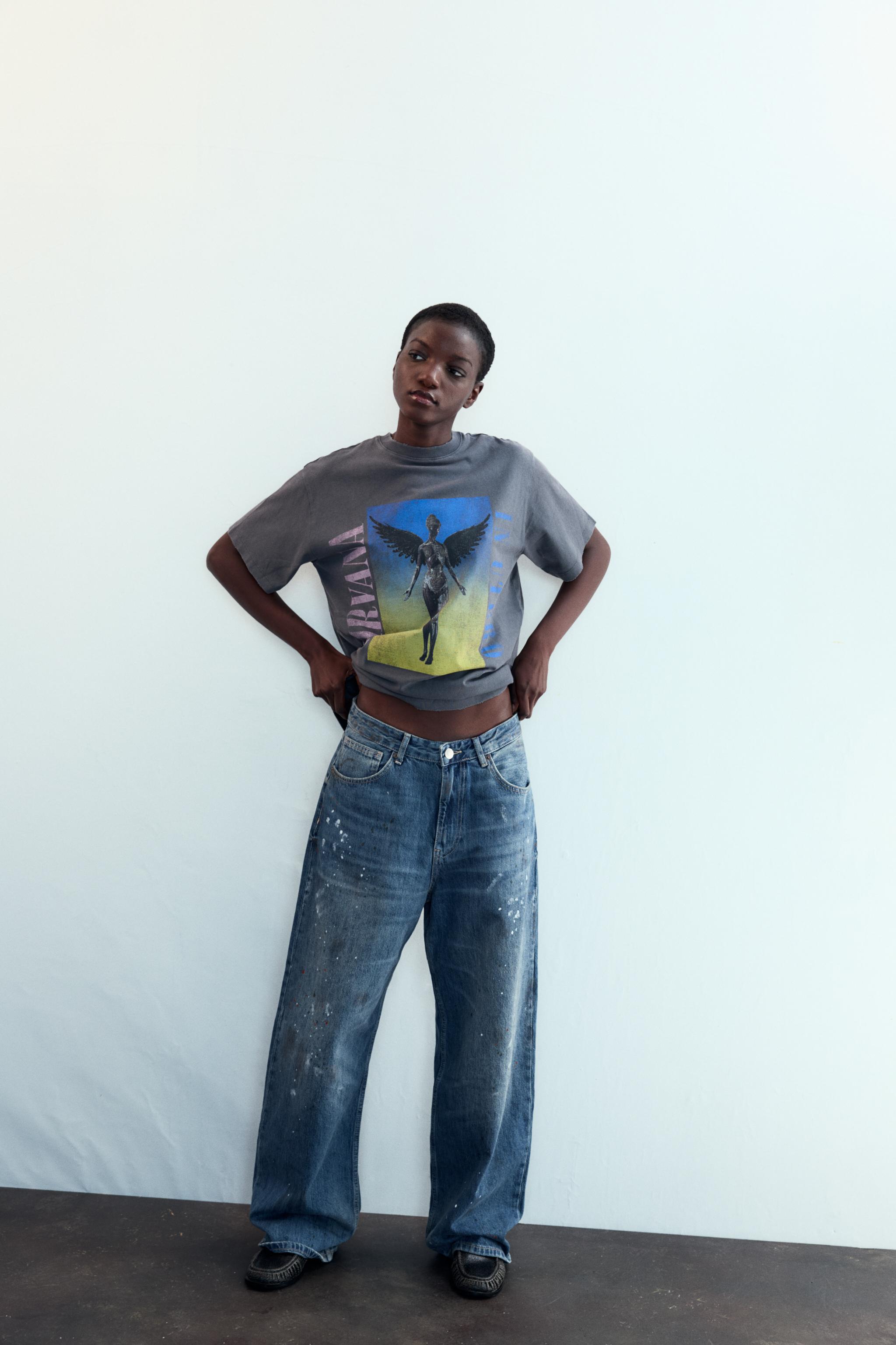 NIRVANA© WASHED EFFECT T-SHIRT - Anthracite grey | ZARA United States