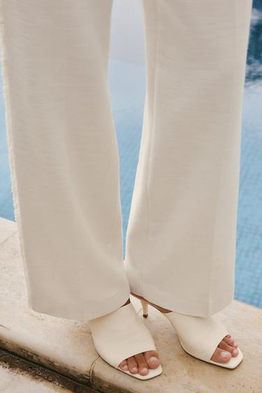 LEATHER MULES - White by Zara - Image 1