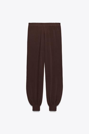PUFF KNIT TROUSERS - Dark brown by Zara - Image 6