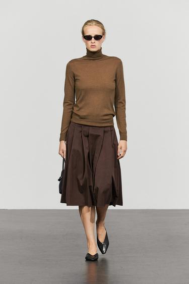 Zara Wool-blend turtleneck knit sweater - Toffee - Image 0
