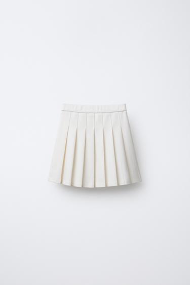 JUPE À PLIS PLATS - Blanc cassé de Zara - Image 1