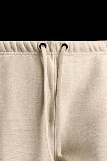 Zara COTTON JOGGER PANTS - Ecru
