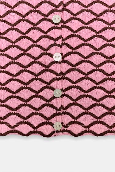 TOP JACQUARD BUSTIER - Rose de Zara - Image 6