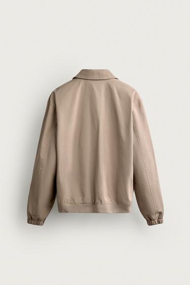 BLOUSON REGULAR FIT EN COTON - Gris taupe de Zara - Image 7