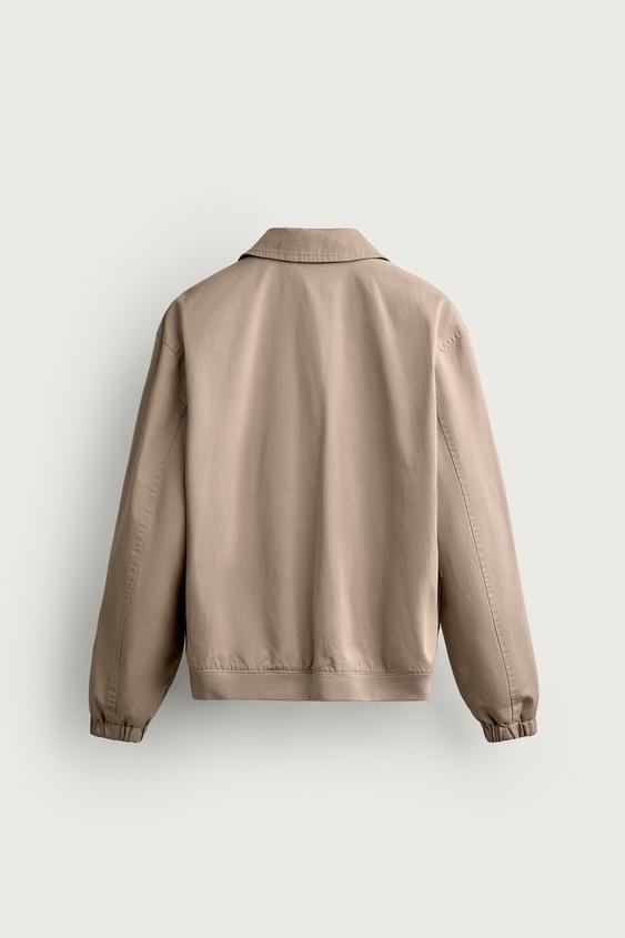 BLOUSON REGULAR FIT EN COTON - Gris taupe de Zara - Image 6