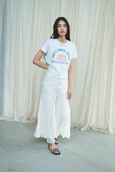LACE MAXI SKIRT - White by Zara
