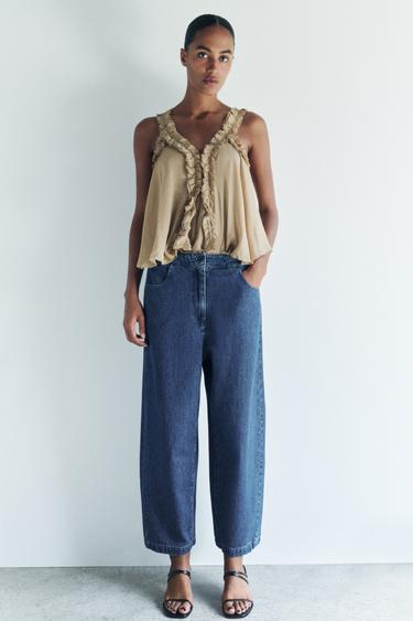 ДЖИНСЫ BARREL СО СРЕДНЕЙ ПОСАДКОЙ — ZW COLLECTION — СИНИЙ от Zara — изображение 0