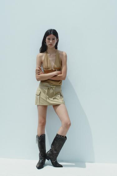 BOTES AMB TATXES COWBOY - Marró de Zara