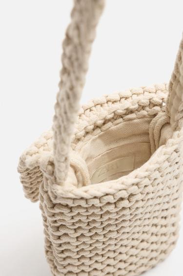 SAC BANDOULIÈRE EN MACRAMÉ - Blanc écru de Zara - Image 3