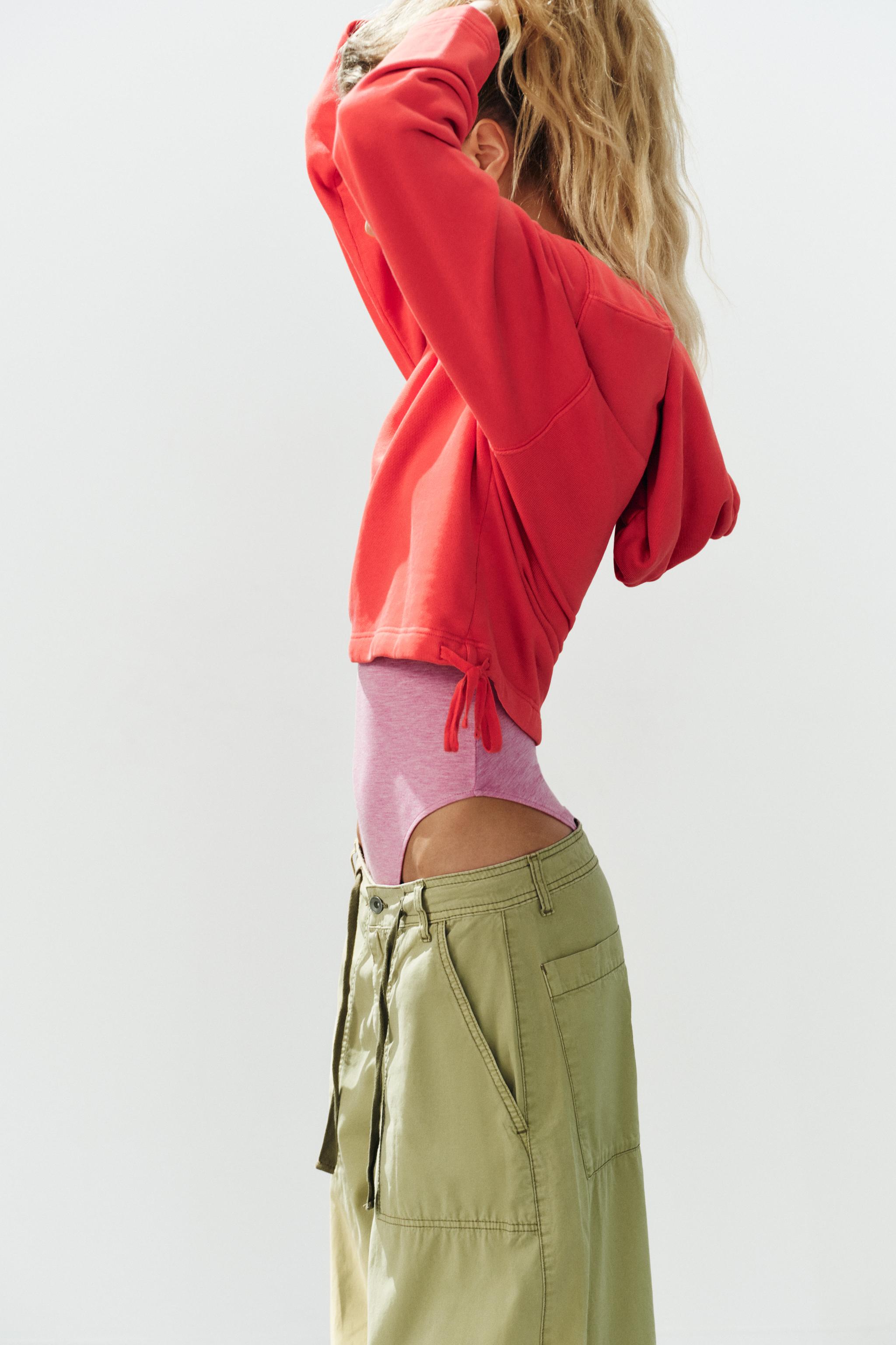 Zara SOLUK EFEKTLİ KAPÜŞONLU SWEATSHIRT görsel 3