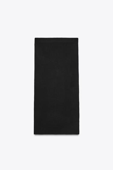 Zara KNIT MIDI SKIRT - Black