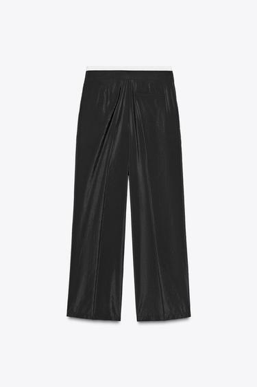 PANTALÓN ANCHO CINTURA DOBLE - Negro de Zara