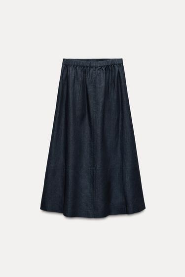 FALDA MIDI ZW COLLECTION - Índigo de Zara