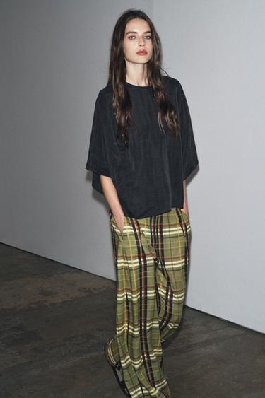 Zara ZW COLLECTION SHORT SLEEVE TOP - Gray marl