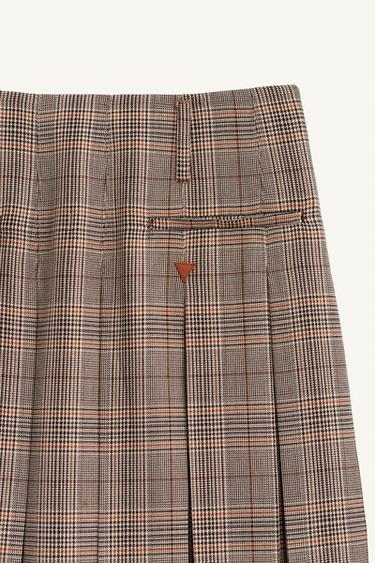 JUPE À CARREAUX ET PLIS PLATS ÉDITION LIMITÉE - Marron de Zara - Image 7