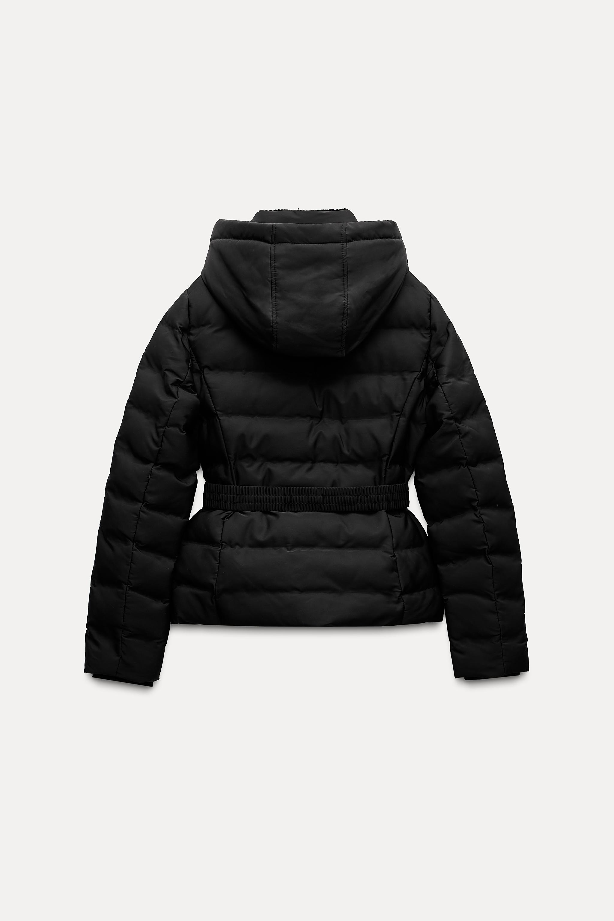 WATER AND WIND PROTECTION HOODED BELTED ANORAK - Black | ZARA United States