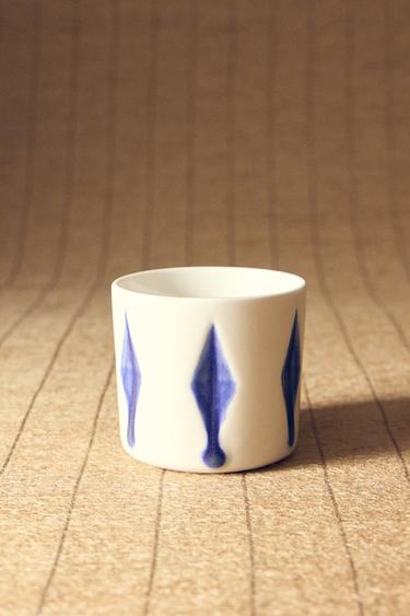 VASO CERÁMICA ROMBOS X FANGLU LIN - Blanco de Zara - Imagen 0